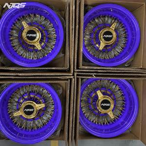 Jantes NJQS à rayons 13x7 100 droites / 72 croisées violettes - Product Image 4