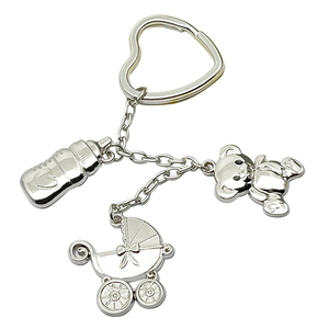 Quà lưu niệm bên Nguồn cung cấp Bạc Keychain bé tắm núm vú vận chuyển teddy món quà sinh nhật bé vòng chìa khóa - Product Image 1
