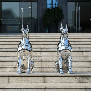 無料デザインかわいい漫画ドーベルマンピンシャー彫刻家庭用装飾ギフト用の磨かれたミラー樹脂工芸品 - Product Image 5