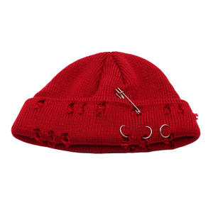 <span class=keywords><strong>Amazon</strong></span> coréen nouvelle couleur unie tricot chapeau tendance anneau broche hip hop <span class=keywords><strong>laine</strong></span> chapeau automne hiver yuppie froid chapeau - Product Image 5