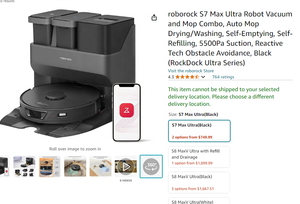 تفاصيل المنتج sroborocks S7 Max روبوت فائق مكنسة وممسحة كومبو ، تجفيف/غسل تلقائي ، إفراغ ذاتي ، إعادة الملء الذاتي - Product Image 2
