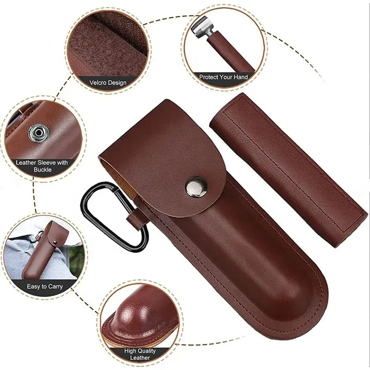 Hot Sell Outdoor Survival Punch Tool Aufbewahrung tasche Camping Wood Auger Drill Bit Pouch Benutzer definierte manuelle Auger Leder hülle