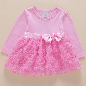 Robe trapèze élégante pour bébé fille, <span class=keywords><strong>tenue</strong></span> de princesse pour bébé de <span class=keywords><strong>1</strong></span> <span class=keywords><strong>an</strong></span>, ensemble décontracté 2 pièces uni et écologique pour le premier <span class=keywords><strong>anniversaire</strong></span> - Product Image 6