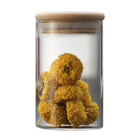 Vente en gros de bocaux de stockage d'aliments en verre borosilicaté Rangement de cuisine avec couvercle à vis en bois d'acacia hermétique et bouchon en liège