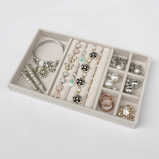 Custom Velvet Jewelry Wholesale Ring Earrings Bracelet Necklace Jewelry Box to Receive Dish