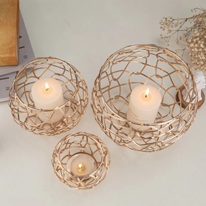Portavelas Decorativos de Metal para Mesa, Portavelas Geométricos de Alambre para Velas Votivas y Tealight - Product Image 5