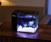 Aquarium de bureau JSD YEE avec filtre latéral, aquarium silencieux tout-en-un avec éclairage LED, design anti-rayures pour la revente