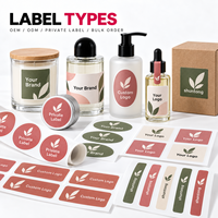 Label Perekat Kertas Kosmetik Kustom, Cetak Warna, Potong Presisi, Label Gulung Botol Kosmetik Matte