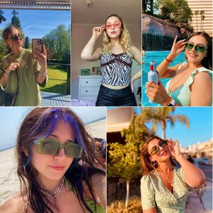 Gafas de Sol de Plástico con Logotipo Personalizado al por Mayor, Montura Pequeña, Color Caramelo, Moda Vintage, Gafas de Sol Retro - Product Image 5