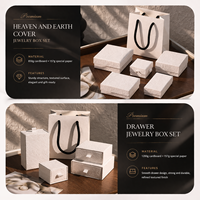 Boîte d'emballage de bijoux en carton blanc faite à la main, livraison directe, doublée d'éponge/EVA, luxe léger, haut de gamme, avec couvercle et base