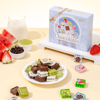 Boîte de cubes de chocolat au beurre de cacao saveur fraise matcha, vente chaude, boîte cadeau premium, collation
