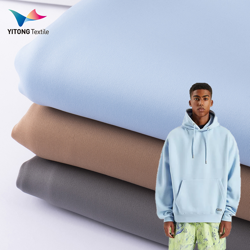 OEM 250 GSM Sudadera con capucha Material de tela de lana 95% poliéster 5% Elastano Spandex tela para ropa deportiva Sudadera con capucha