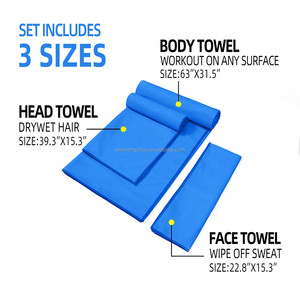 Toallas de microfibra personalizadas de secado rápido Paquete de 3 tamaños Toalla de gimnasio Juego de toallas deportivas ligeras - Product Image 4