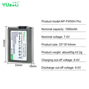 Nuevas baterías digitales de carga USB tipo C <span class=keywords><strong>6000</strong></span> NPFW50 NP FW50 para baterí<span class=keywords><strong>a</strong></span> de cámara <span class=keywords><strong>Sony</strong></span> a5000 NEX Series - Product Image 6