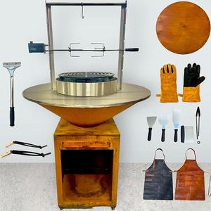 Braiser CORTEN en Acier Corten de 100 cm, Foyer Circulaire Extérieur pour Barbecue au Bois et au Charbon - Product Image 5