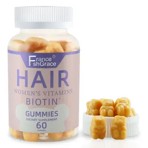 60 Gummies suplemen makanan wanita nutrisi folikel rambut kuku vitamin Biotin Gummies