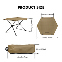 Table de camping et de pique-nique hexagonale moderne KingGear, pliable, en alliage d'aluminium, design compact, mobilier d'extérieur, glamping