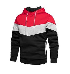 Sweat-shirts à capuche pour hommes en gros, 350 GSM, doublure polaire en polyester, design <span class=keywords><strong>patchwork</strong></span> automne, impression logo personnalisée, respirant et séchage rapide - Product Image 2