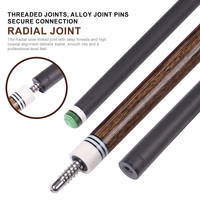 Coupelle de billard professionnelle CUPPA avec fût en fibre de carbone, embout de 12,5 mm, joint radial 3/8-8, équipement sportif adapté aux débutants
