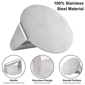 Tahan lama baja nirkarat robek <span class=keywords><strong>Burger</strong></span> tekan bentuk bulat tekan daging Manual tekan sempurna untuk bagian atas datar panggangan BBQ - Product Image 5
