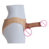Dildo realista hueco de silicona con correa, pantalones de agrandamiento de pene grande, ecológico, suave, impermeable, potenciador de estimulación sexual