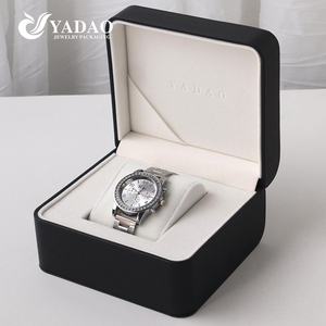 Caixa de Relógio Luxuosa YADAO em Couro PU Preto com Forro de Veludo, Embalagem Personalizada com Logo, Organizador de Joias - Product Image 1