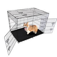 Cage pour animaux de compagnie en métal indestructible de haute qualité, respectueuse de l'environnement, avec plateau en plastique, design simple et solide, pour chiens, chats, poulets