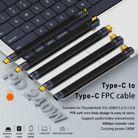 Cable USB 4.0 Tipo-C FPC de 240W con Carga Súper Rápida, Transmisión de 40Gbps, Proyección de Pantalla HD 8K60Hz, Cable Corto Flexible USB C
