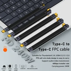 <span class=keywords><strong>Cable</strong></span> <span class=keywords><strong>USB</strong></span> 4.0 Tipo-<span class=keywords><strong>C</strong></span> FPC de 240W con Carga Súper Rápida, Transmisión de 40Gbps, Proyección de Pantalla HD 8K60Hz, <span class=keywords><strong>Cable</strong></span> <span class=keywords><strong>Corto</strong></span> Flexible <span class=keywords><strong>USB</strong></span> <span class=keywords><strong>C</strong></span> - Product Image 2