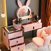 Tocador Inteligente de Lujo con Carga Inalámbrica para Mujer, Moderno y Elegante Estilo Princesa, con Espejo y Cajones, Moda 2025