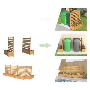 Wooden Air Conditioner Enclosure With Flower Box Garden Privacy <b>Screen</b> Outdoor Decorative <b>Partition</b> Fence Customizable Size - Product Image 5