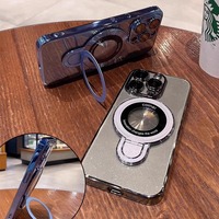 Étui de téléphone portable de luxe antichoc avec support magnétique à paillettes pour iPhone 18 17 16 15 14 13 12 Pro Max