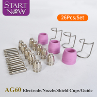 Startwnow – Kit de buse d'électrode, pièces consommables de torche de découpe Plasma WSD60 AG60 SG55 accessoires coupeurs de bouclier avec Guide 26 pièces