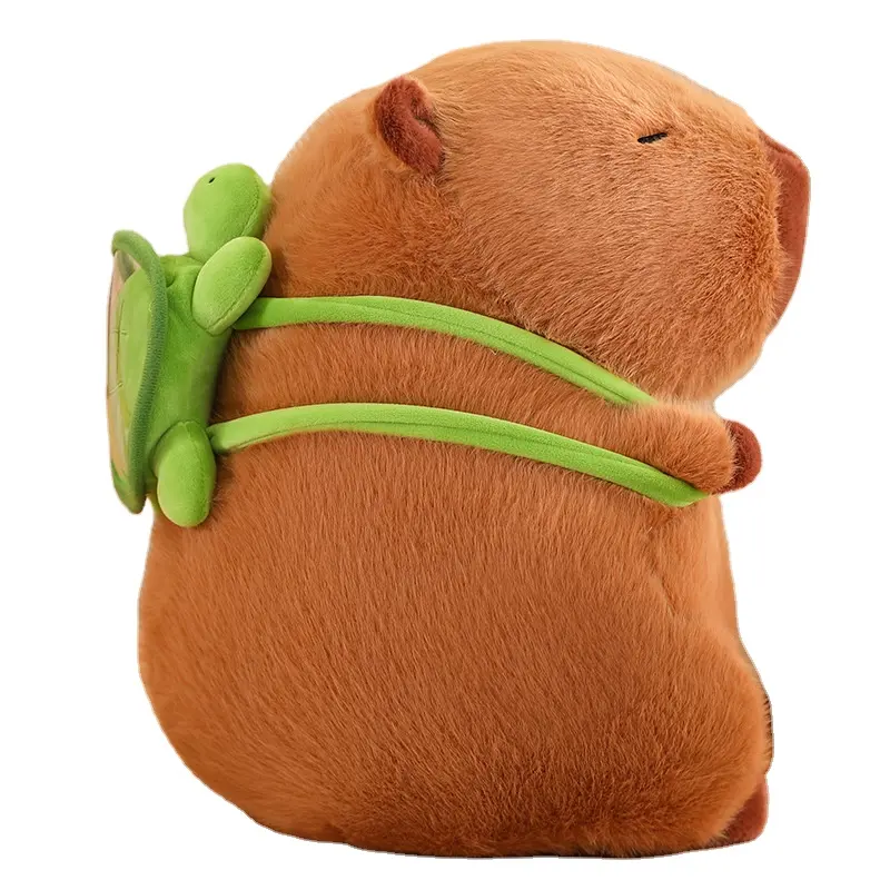 Capybara peluche poupée maison ornements Capibala Clap anneau en peluche Capybara tortue sac à dos en peluche oreiller