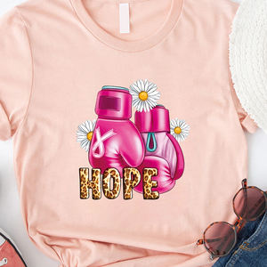 Hongcai Vente Chaude Rose Boxe Combattre Le Cancer dans Toutes Les Couleurs Logo En Plastique Transfert De Chaleur Impression Autocollants sur T-shirt Tissu - Product Image 4