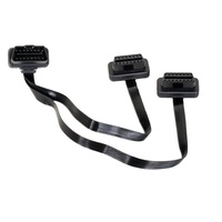 16 Pin 1 Male to Dual Female OBD2 Y Splitter Extension Noodle Cable Universal OBD Connector for Diagnostic Tool