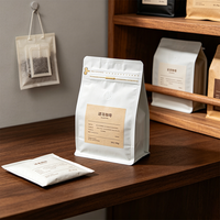 Sacs d'emballage à fond plat en gros, sacs refermables à fermeture éclair 250g 340g 500g, pochettes à valve pour grains de café, sacs à café personnalisés