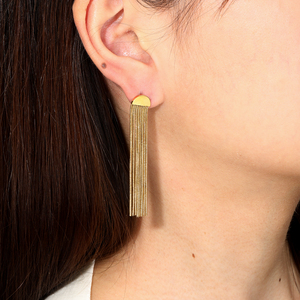 Boucles d'oreilles pendantes longues en acier inoxydable doré, avec pampilles, feuilles et chaînes, bijoux tendance pour femmes, vente en gros - Product Image 2