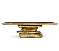 Ensemble de table en cuivre luxe unique meubles design italien moderne doré 6 chaises table à manger de luxe