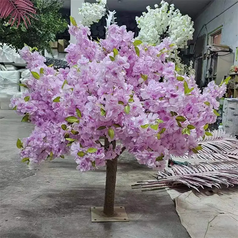 A-1545 decoração de mesa de casamento em forma de pingente de flor de cerejeira artificial alta imitação branca roxa árvore 1.2 falsa para venda