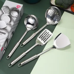 Accesorios de cocina de acero inoxidable, juego de utensilios antiadherentes, 4 unidades