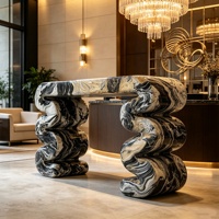 Salons de villas : Personnalisation intérieure luxueuse en marbre noir et or naturel, marbre italien, marbre de luxe