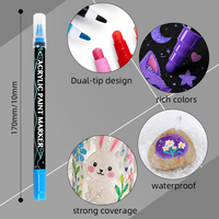 Lot de marqueurs d'art effaçables double-pointe 12/24/36/48 couleurs, haute qualité, en plastique acrylique, pour enfants - Vente chaude