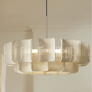 Lustre LED en acrylique réglable en hauteur, style Wabi-sabi, luxe français, pour salon, salle à manger, chambre à coucher - Élégant - Product Image 5