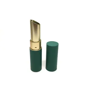 Contenitore per tubo per rossetto in alluminio verde opaco tipo sottile flacone contenitore per balsamo per le labbra 3g per cosmetici per il trucco