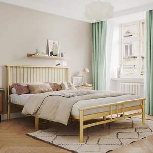 Lit en fer forgé de style européen 1,5m 1,8m, lit double avec structure métallique stable pour chambre à coucher - Product Image 4