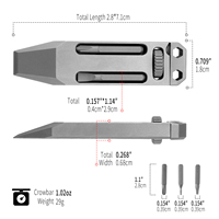 Outil multifonctionnel en titane TGZUO, clé EDC portable 5-en-1, barre de levier de poche, tournevis pour l'entretien extérieur, logo personnalisé