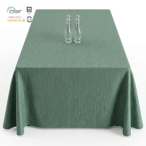 Mantel Redondo Jacquard Floral de Poliéster Ecológico Plateado Resistente a las Arrugas de 132 Pulgadas para Uso Doméstico - Product Image 1