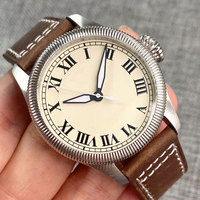 Marque Vintage blanc rétro Diver Field montre automatique homme NH35 PT5000 Movt chiffres romains grande couronne étanche 39mm Reloj Hombre