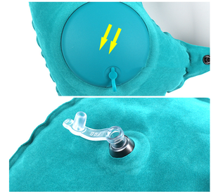 Aufblasbare U-förmige Reise kissen Hals Kopfstütze <span class=keywords><strong>PVC</strong></span> Luftkissen Office Nap Reise massage Aufblasbares Nacken kissen für Flugzeuge - Product Image 4